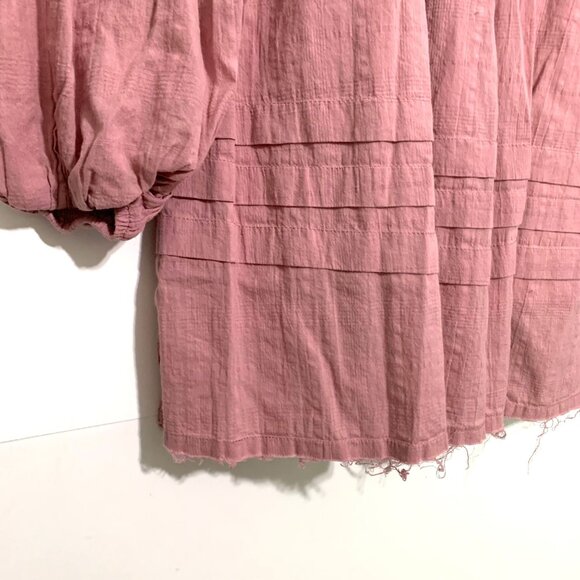 Pink Lily Mauve Long Sleeve Smocked Mini Dress Small Babydoll Milkmaid Boho - Picture 9 of 13